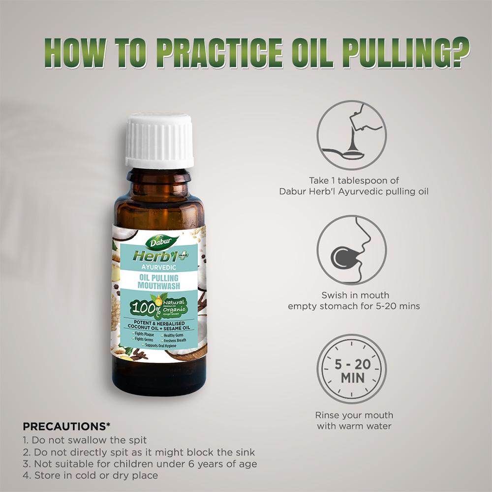 Ayurvedic Herbal Oil Pulling Mouthwash 50ml.