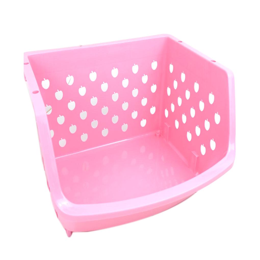 Plastic Corner Shelf Unit Organizer Bathroom Basket Storage Rack Holder