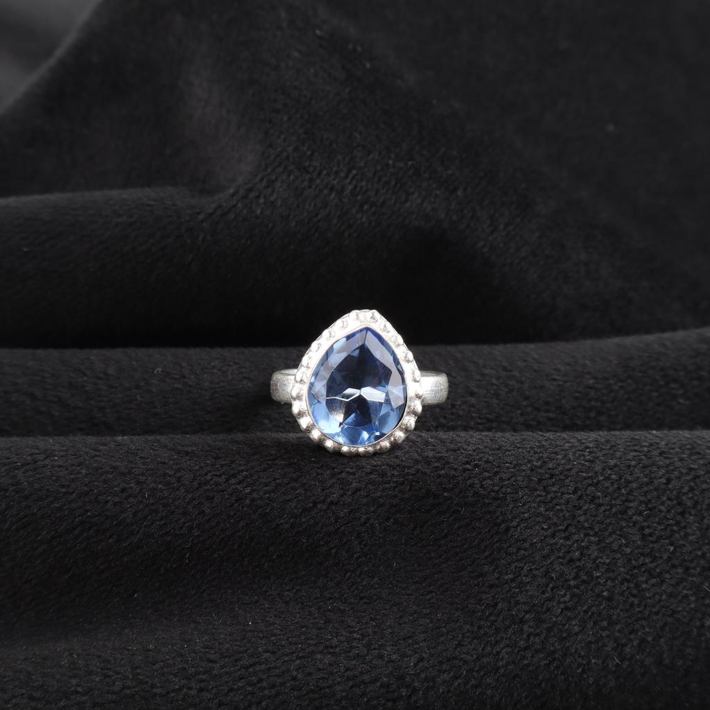 Tanzanite Gemstone 925 Sterling Silver Handmade Women's Jewelry Promise Ring For Gift RR-77-3