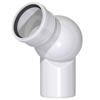 Codo de Alcantarilla Blanco 40 Mm, Bola de Ajuste de Ángulo