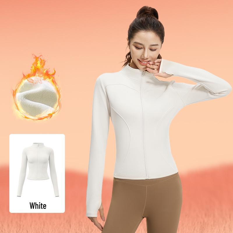Women's Juyitang Stand-up Collar Yoga Jacket for Running & Cycling - Slimming, Elastic Fitness Top