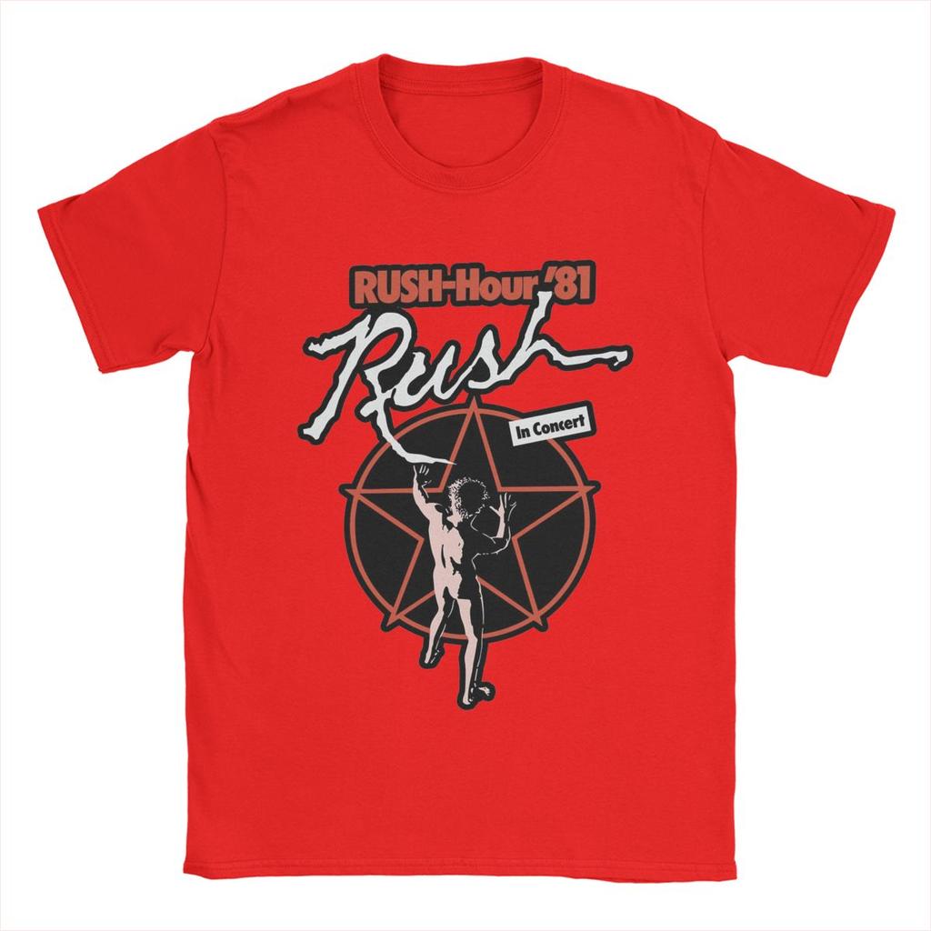 Koszulki muzyczne zespołu Rush Męskie Humorystyczne 100% Bawełna T-Shirt Okrągły Dekolt Krótki Rękaw Koszulki Pomysł na Prezent Ubrania
