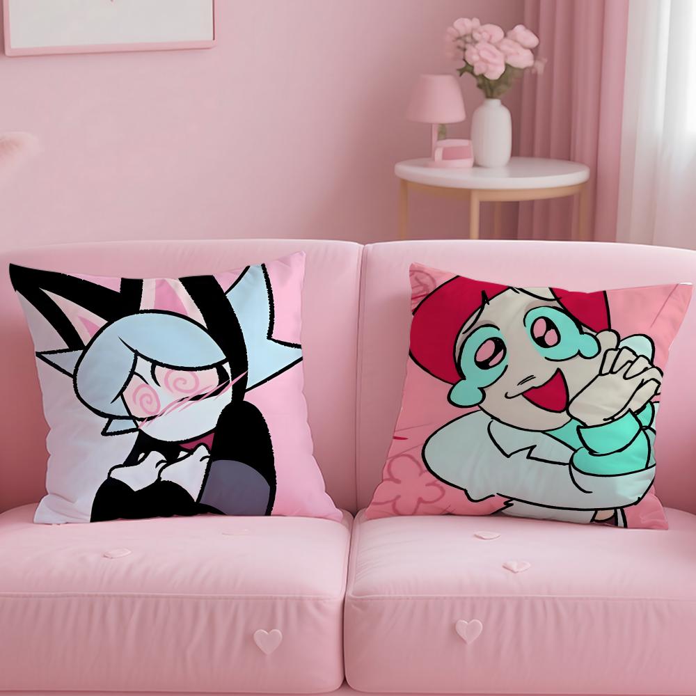 Beliebte Cartoon-Kissenhülle PSYCHO CUTIES – Weich & Leicht zu waschen – Vielseitig für Sofa, Bett, Reise und Büro