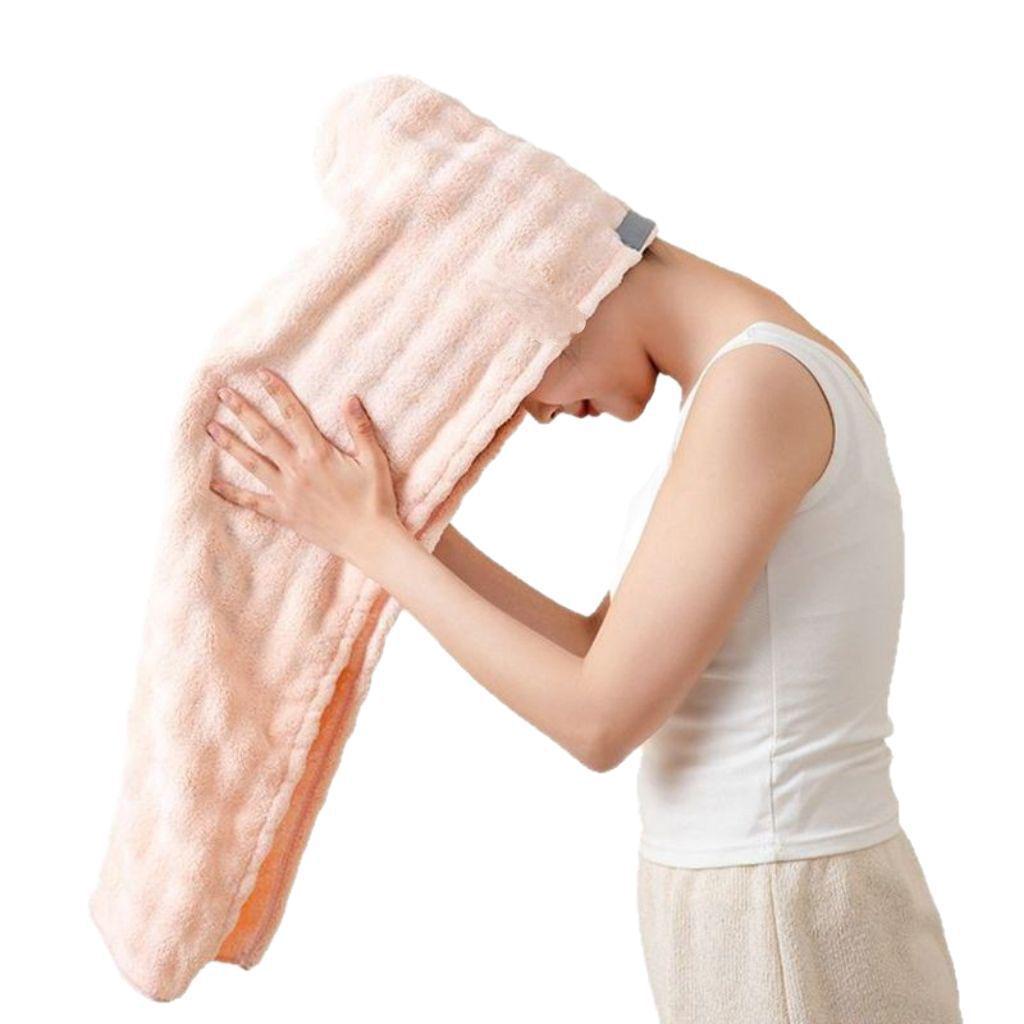 7A Antibacterial Quick-Dry Super Absorbent Hair Drying Cap for Women, No-Blow One-Piece Towel Wrap