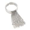 Silver Color Simple Geometric Multilayer Tassel Handmade Opens Ring for Women Men Fashion Personalized Party Jewelry
