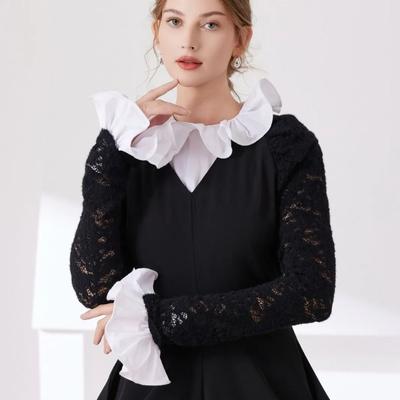 Falscher Kragen und falsches Ärmelmanschetten-Set für Damen Halbhemd Bluse Frauen Damen Falscher Kragen Lässig Vielseitig Dekor