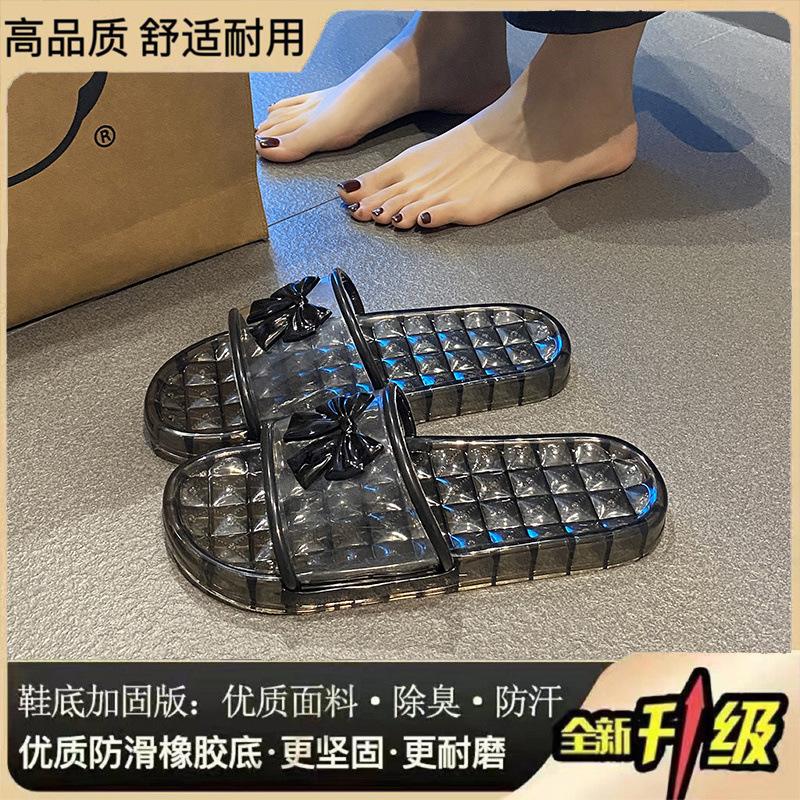 

Высококлассные прозрачные хрустальные тапочки женские домашние летние для ванной комнаты банные нескользящие дезодорирующие с мягкой подошвой универсальные модные тапочки женские 38/39 [Suitable for 37/38]