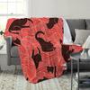 Funny black cat and leaf pattern Flannel printed blanket suitable for all seasons suitable for living room office sofa travel