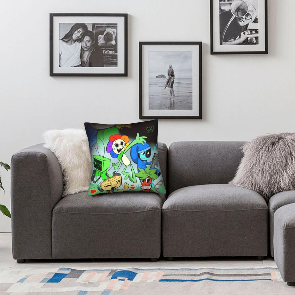 Dandy's World Pillow Case Game Graphic Pillow Cover Cute Funny Pillowcases For Sofa Couch Bed Living Room