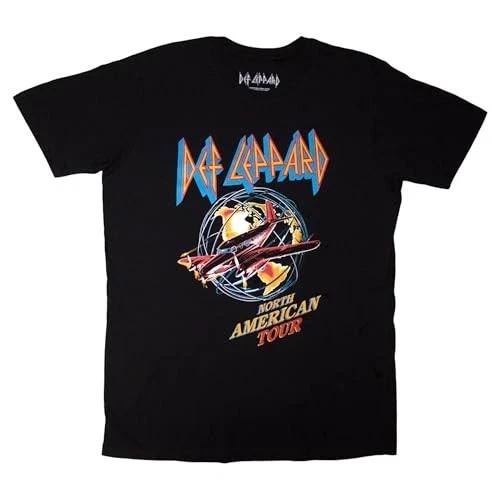 Def Leppard North American Tour - playera para hombre, color negro, Negro, M XL