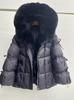 European station new high-end fur fox big fur collar white goose down jacket women's medium and long thickened coat