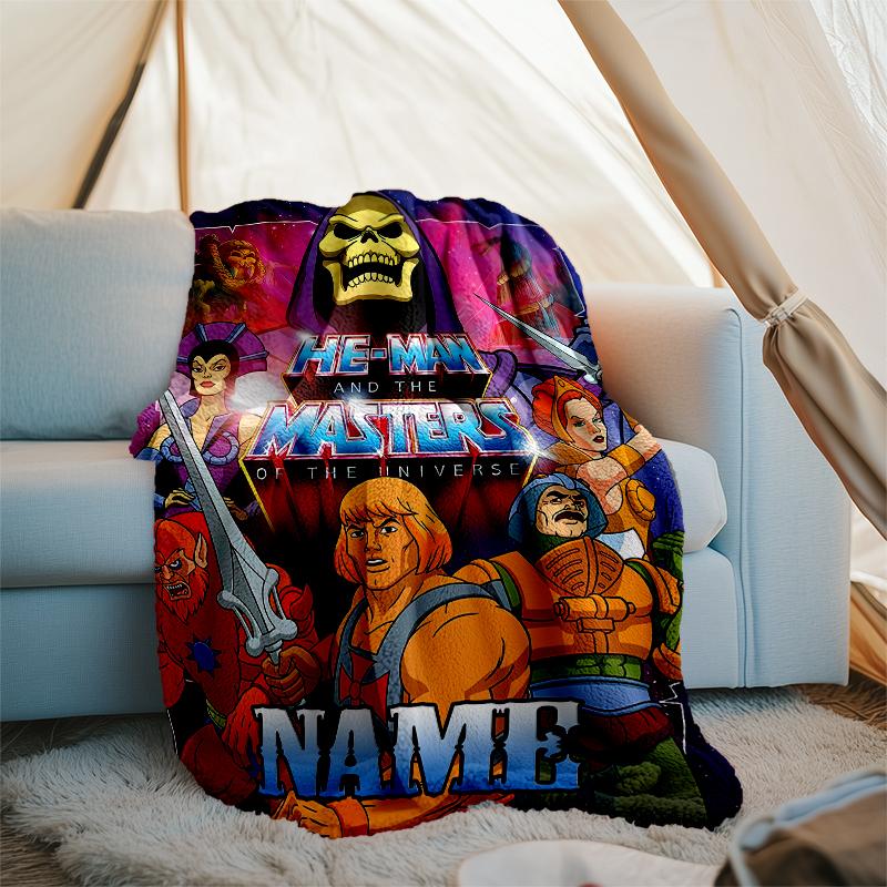 Personalized Custom Name Blanket - He-Man and the Masters of the Universe Print Design,Blanket for Sofa,Bed,Travel,Camping - Soft and Warm, Great Gift