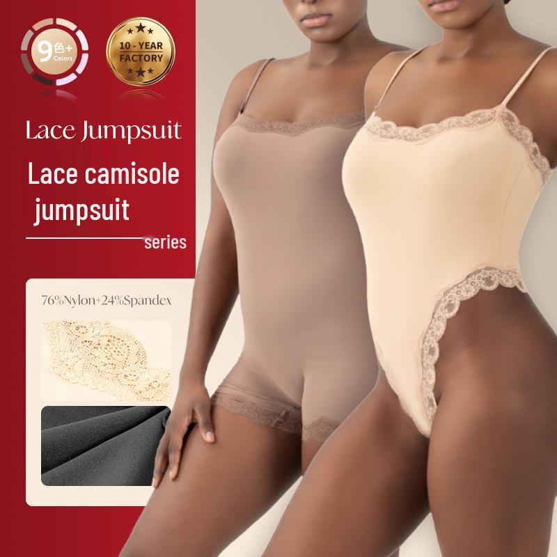European & American Lace Suspender Bodysuit – Sexy, Breathable, Skin-Friendly Nude Sportswear
