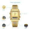 Leibingji Men's Multifunction Quartz Waterproof Sports Watch with Steel Band and Dual Display.
