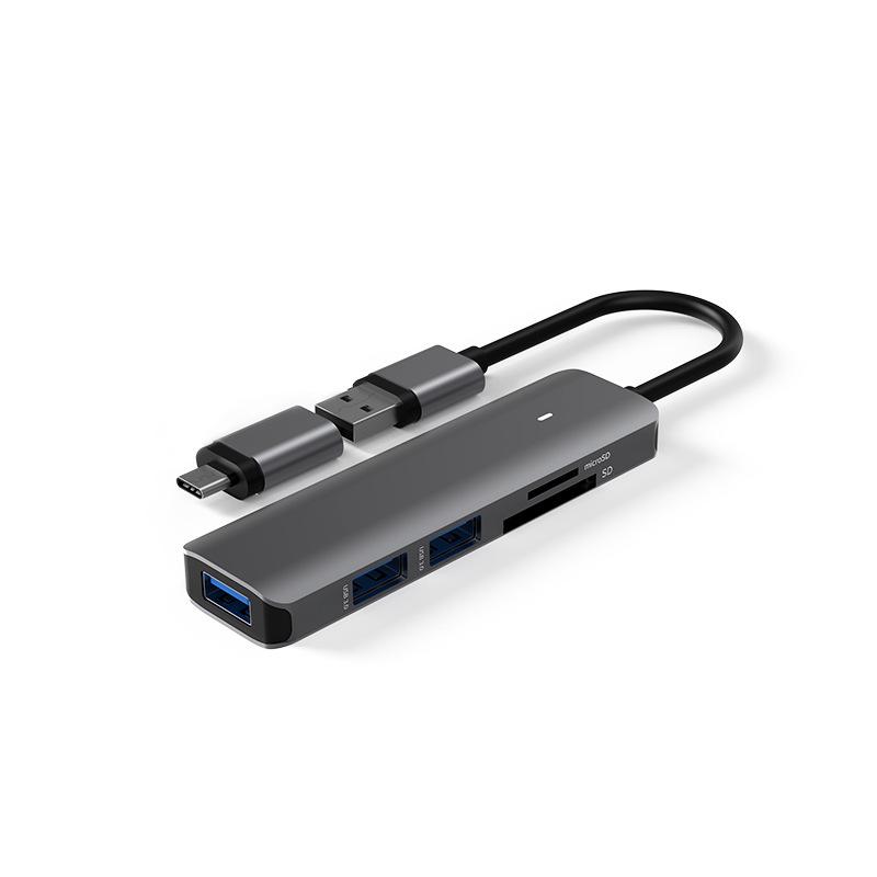 Type-C 5-in-1 Hub with SD/TF and USB 3.0 Ports & Type-C 2-in-1 Dock
