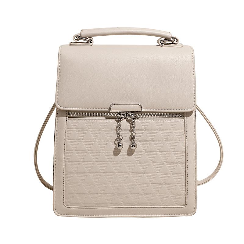 2025 Summer New Fashionable Versatile Simple Shoulder Crossbody Hong Kong Style Retro High-end Texture Commuter Backpack