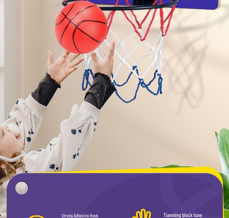 Foldable Wall-Mounted Indoor Basketball Hoop for Kids - Dunkable, Punch-Free Design