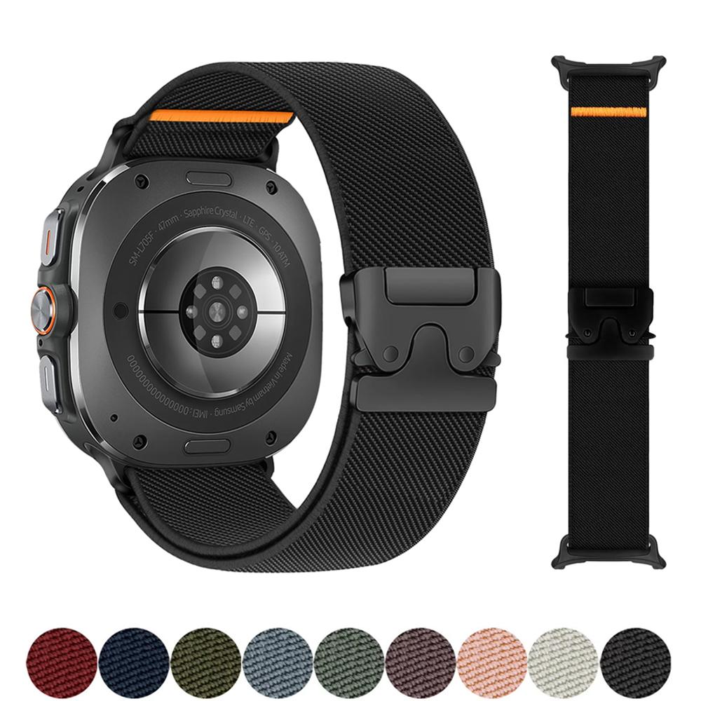 Magnetic Band For Samsung Galaxy Watch 7 Ultra 47mm smartwatch Parachute Nylon Bracelet correa Galaxy watch 2025 Ultra Strap