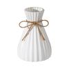 Bouteille à fleurs hydroponique imitation céramique vase en plastique taille vase moderne origami créatif corde de chanvre fleur artificielle