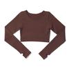 Seamless Ribbed Long Sleeve Women's Yoga Top