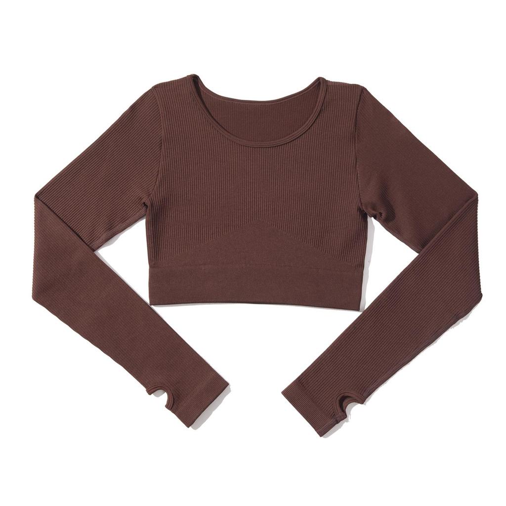 Seamless Ribbed Long Sleeve Women's Yoga Top