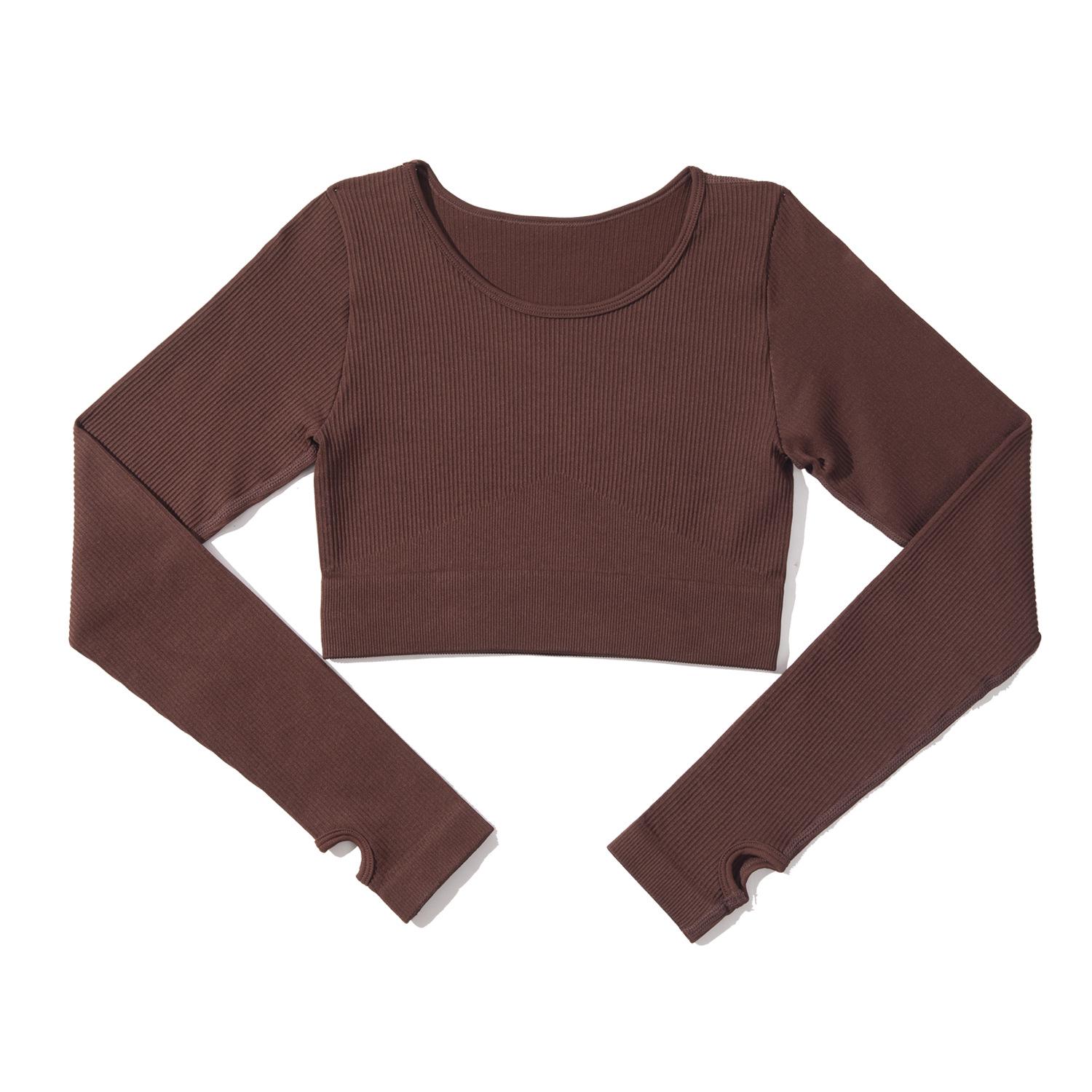 

Бесшовный рубчатый женский топ для йоги с длинным рукавом Medium