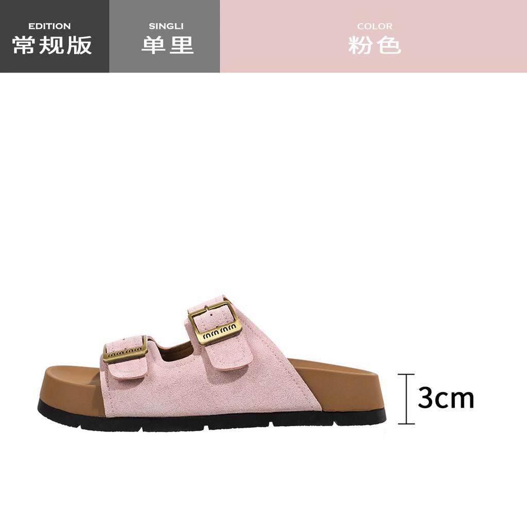 Muffin platform slippers women's summer wear ins tide 2025 new retro with skirt height-increasing Birkencool slippers