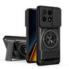 KEYSION Magnetic Phone Case for Xiaomi POCO X6 Pro 5G Slide Camera Lens Protection Upright Kickstand Ring Shockproof Back Cover
