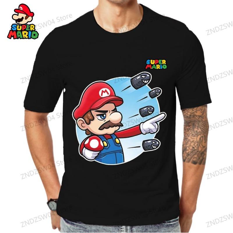 Parent-child Wear Quick Dry Men's Children's T-Shirt Mens Clothes Super Mario T-shirts 2024 110-6XL Y2k Short Sleeve 3D Print