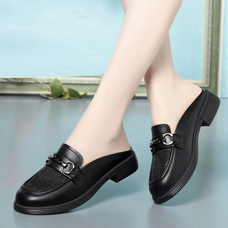 British Summer Hollow Mesh Breathable Slippers Woman 2025 Cover Toe Soft Sole Luxury Flat New Fashion Rome Slides Casual Shoes