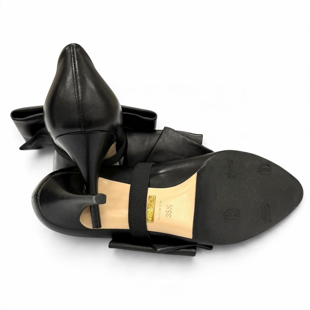Great GUCCI pumps Leather with jeweled buckle and ribbon band. 35.5 481176 Used