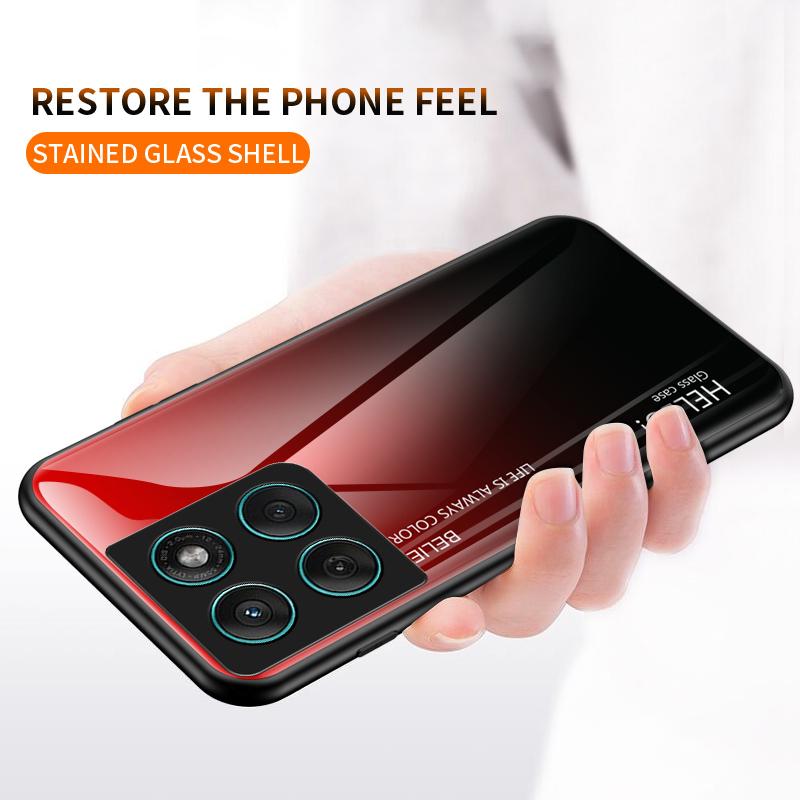 

For Motorola Edge 60 Fusion 5G/Edge 60 5G Case Anti-Scratch Tempered Glass+PC+TPU Phone Cover Gradient Rose