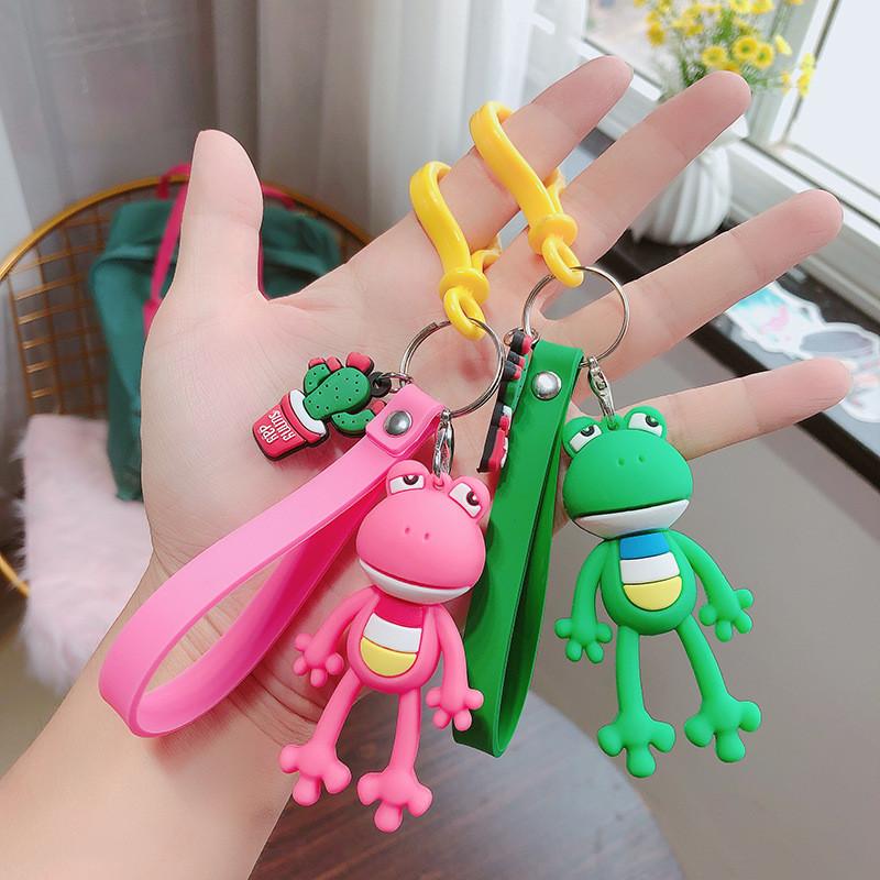 Cute Trendy Ins Style Frog Keychain Silicone Material Personalized Bag Accessory Gift