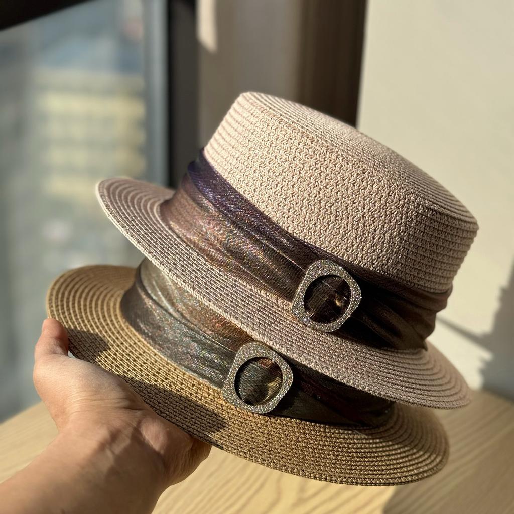 Women New Summer Straw Hat Retro Top Hat Women's Sunshade Beach Hat Jazz Hat