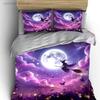 "Magical Witch Moonlight Decor Set" Multiple Sizes kid's And adults' Bedroom Exquisite 3PC Bedding set, Gift