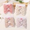 2pcs/set Cute Cotton Print Flower Prints Bow Hair Clips Baby Girls Summer Bowknot Hairgrips Barrettes Headwear Hair Accessories