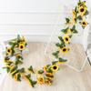 Artificial Sunflower Vine Wall Hanging - Floral Art for Living Room or Balcony