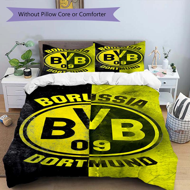 3pcs Football Team (5) Design Cover Set - HD Printed Bedding with 1 Cover and 2 Pillowcases - Perfect for Home and Dorm Decor
