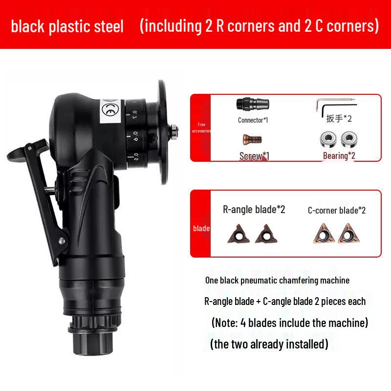 Handheld Mini Pneumatic Chamfering Machine: 45° C/R-Angle Deburring Tool for Woodworking and Metal
