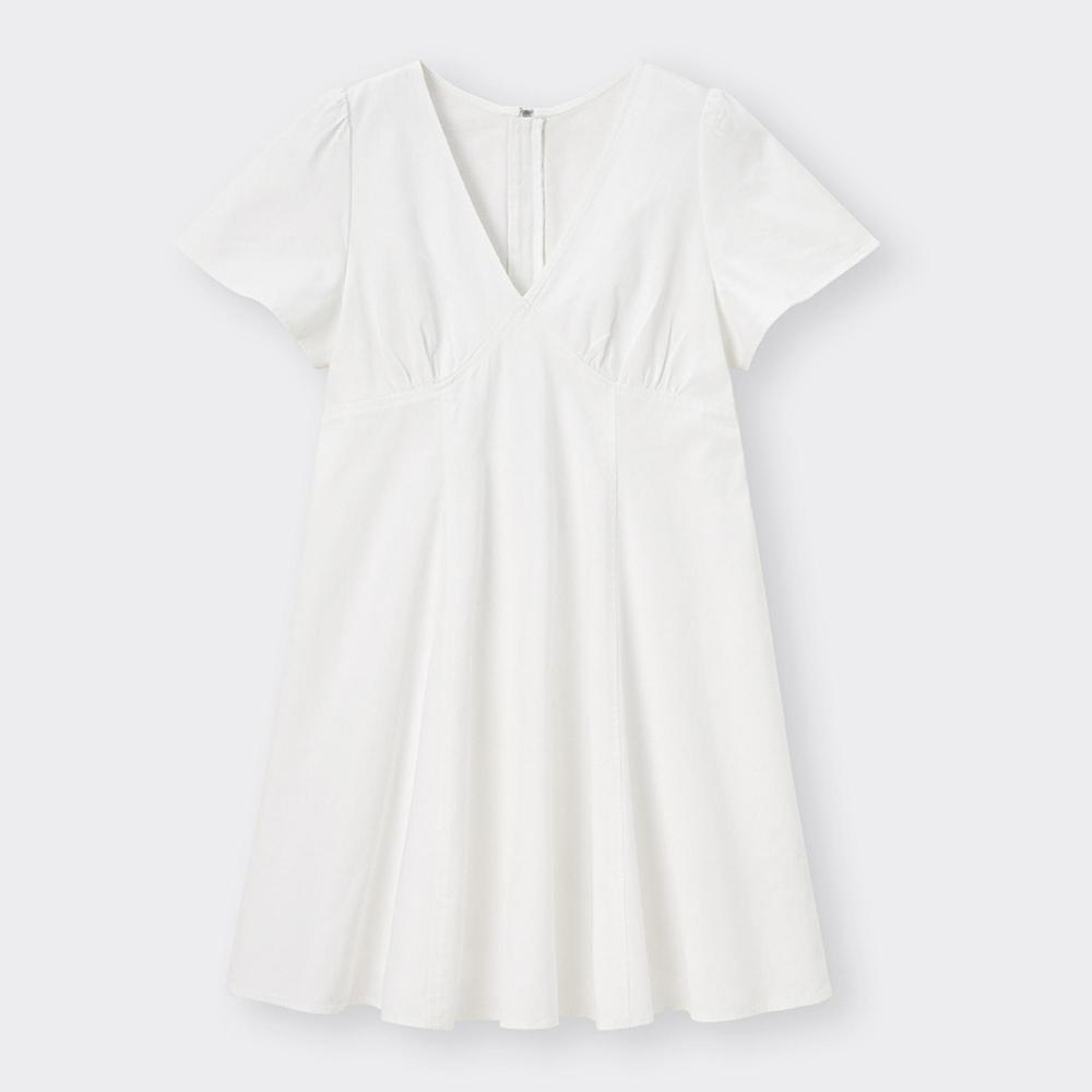 

Мини-платье GU by Uniqlo Light Denim с V-образным вырезом и короткими рукавами OSB+OS