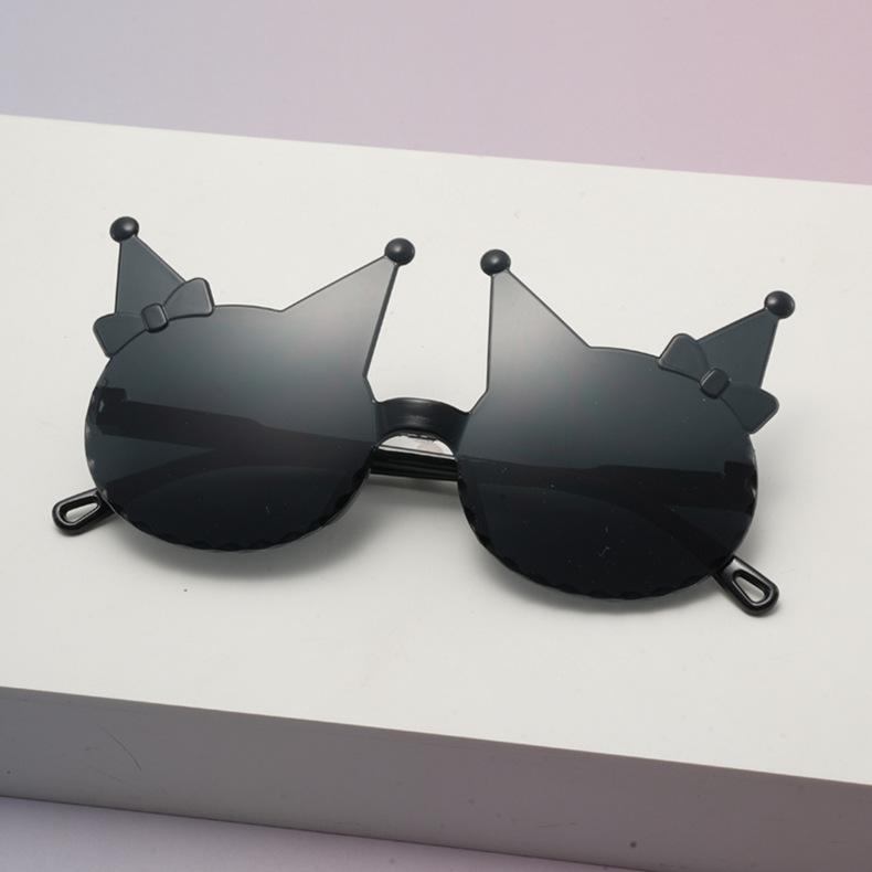 

Kulomie Sunscreen Sunshade Glasses Candy Color One-Piece Children S Sunglasses Baby Bow Sunglasses чорний