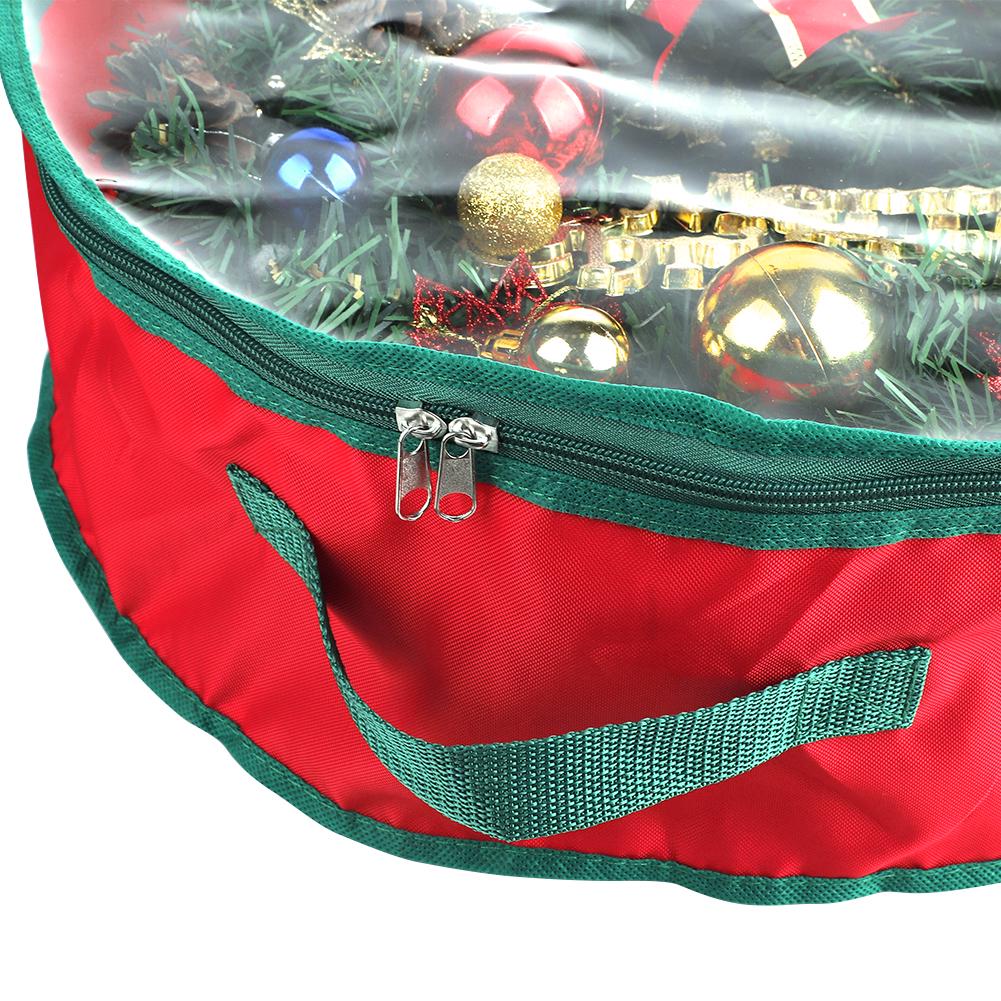 Xmas Wreath Storage Bag with Clear Window Extra Large Garland Xmas Wreath Container for Holiday