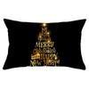 New Black Gold Series Christmas Peach Skin Print Waist Pillow Cover Home Accessories Cushion Cover Sofa Cushion Cover
