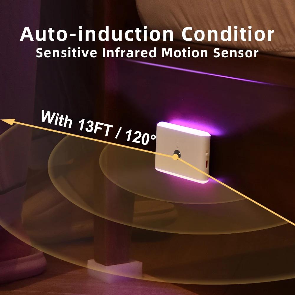 Night Light with Motion Sensor Indoor Bright LED Lamp 3 Modes Stair Lighting Dimmable LED Lights for Bedroom Cabinet Lamp