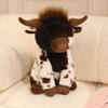Cute Highland Cow Plush Toy Soft Fluffy Stuffed Scottish Cattle Animal Lifelike Cow Plushie For Girls Birthday Gift Home Decor