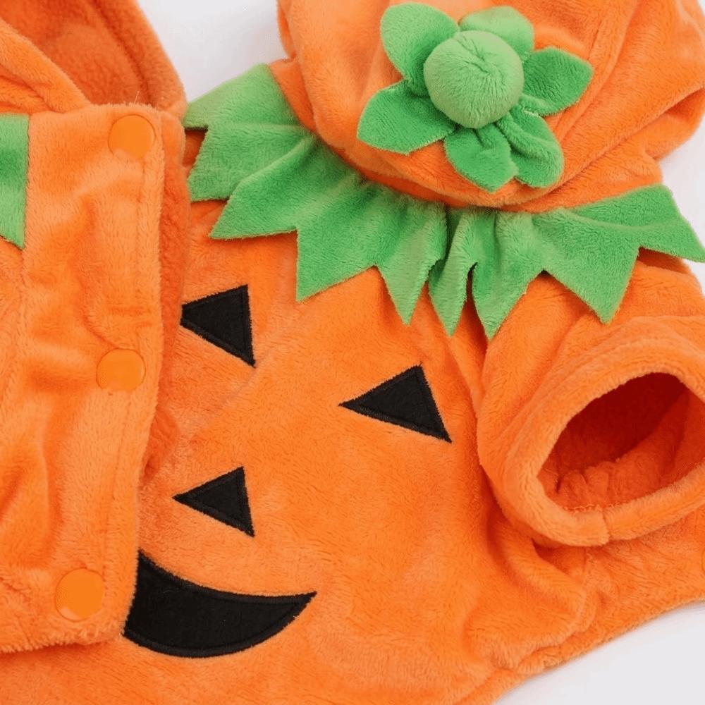 Warm Fleece Puppy Warm Outfits Fleece Hoodie Pumpkin Dog Costume Halloween Pet Clothes  Party