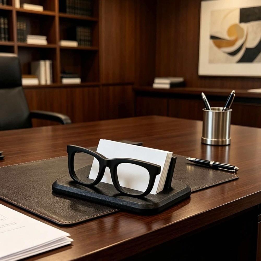 Frame Eyeglass-Shaped Business Card Holder Resin Modern Desk Organizer  Business Desk