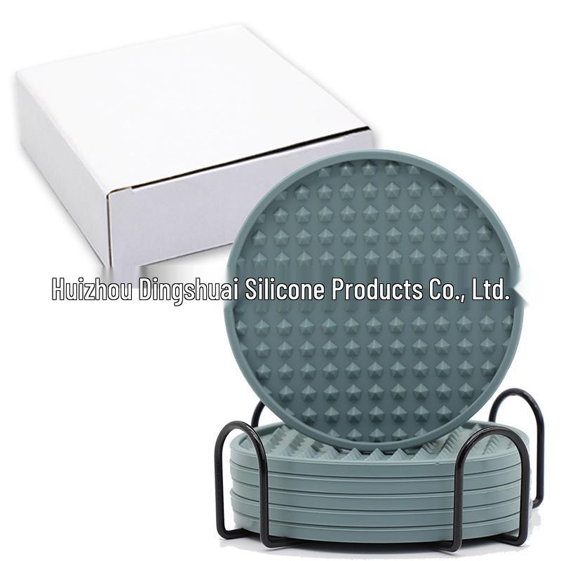Silicone Round Drink Coaster - Heat-Resistant, Non-Slip Pad for Cups