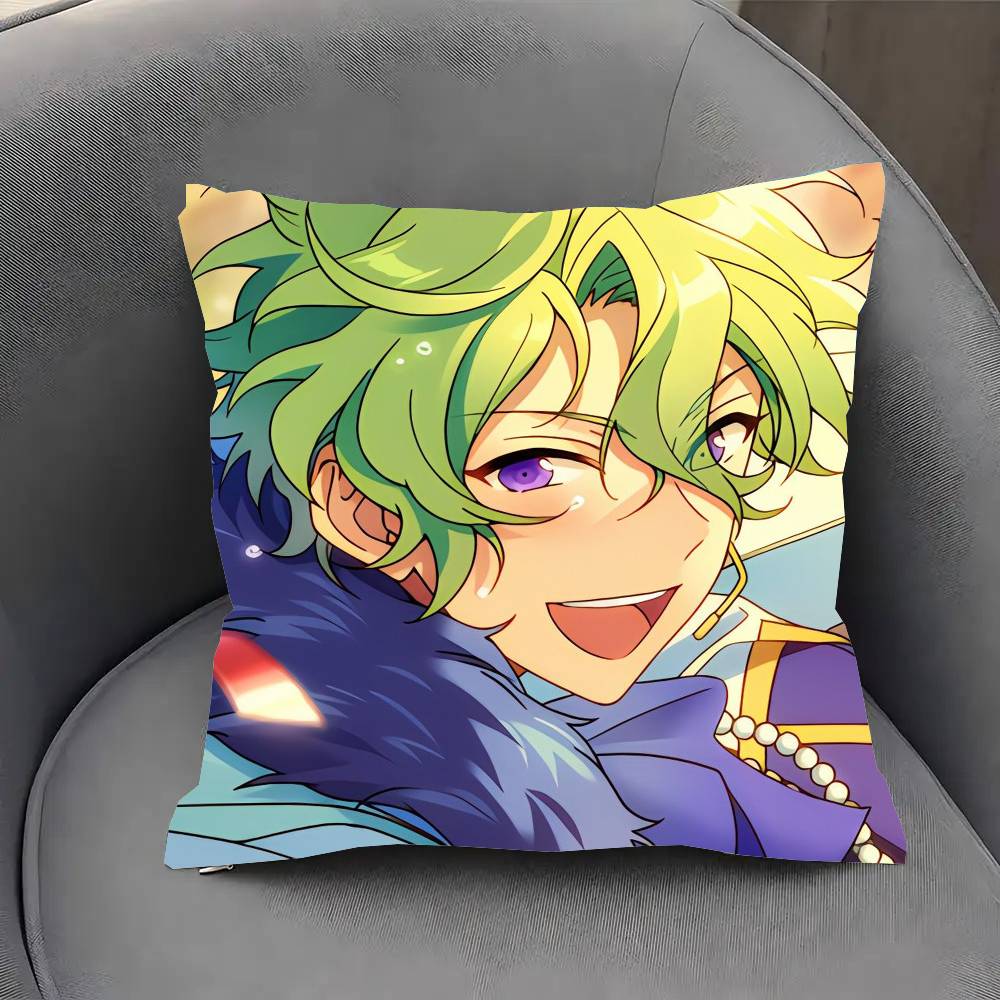 Anime Tomoe Hiyori E-ensemble Stars Pillow Case Fashion Square Pillowcase Bedroom Sofa Room Ins Decoration Leisure