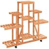 Vidaxl Wheeled Plant Stand, 110X25X101 Cm, Solid Fir Wood